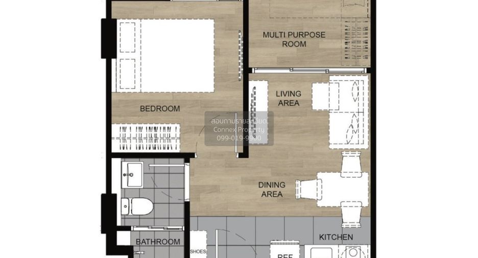 For rent 1 bed condo in Bang Kapi, Bangkok