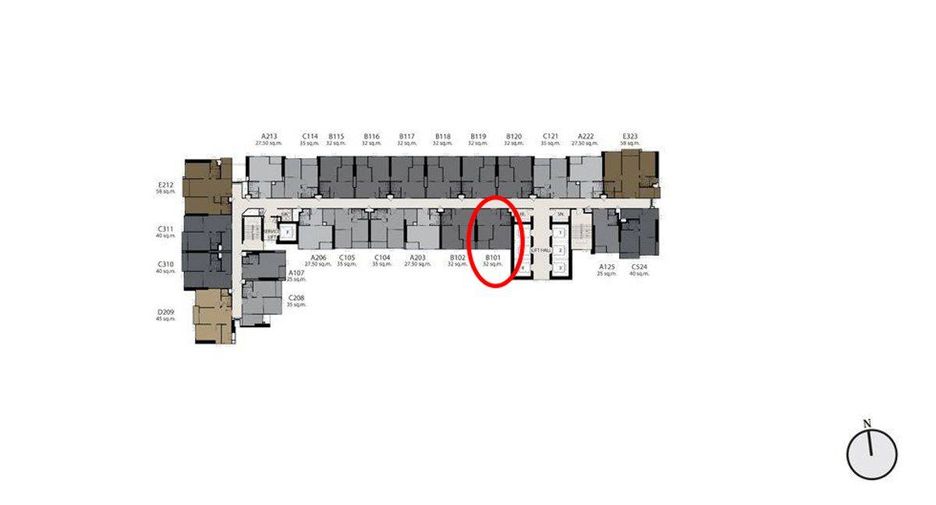 Condo en venta de 1 habitaciones en Huai Khwang, Bangkok