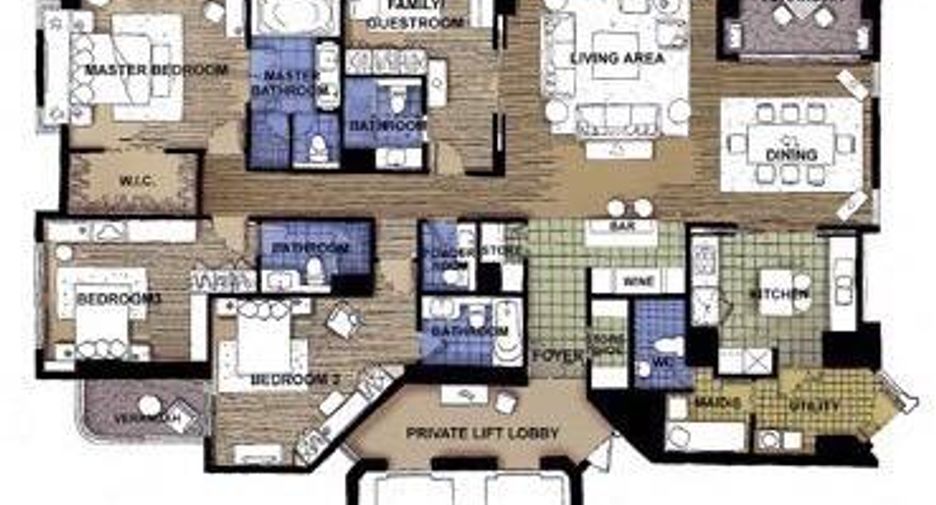 Wohnung zur Miete mit 4 Zimmer in Pathum Wan, Bangkok