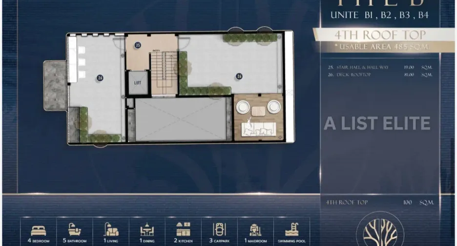 Condo en venta de 1 habitaciones en Khlong Toei, Bangkok