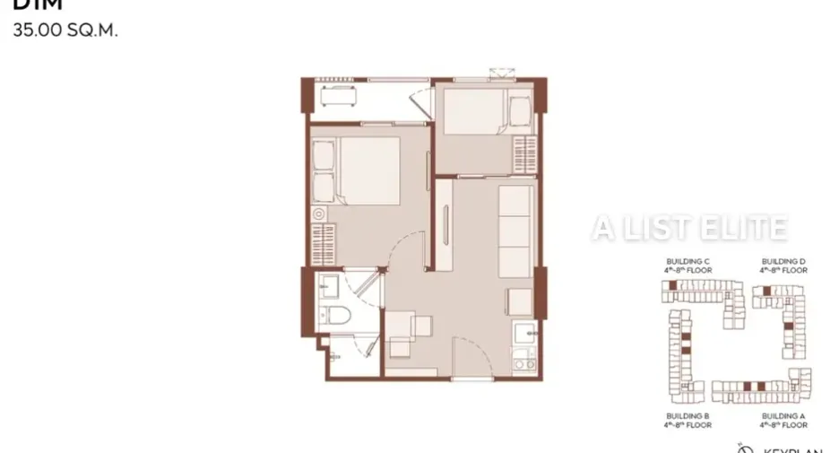 For sale 1 bed condo in Huai Khwang, Bangkok