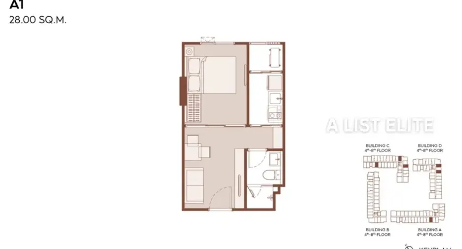For sale 1 bed condo in Huai Khwang, Bangkok
