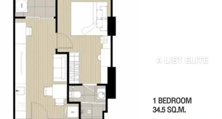 À vendre 1 chambre condo à Khlong Toei, Bangkok
