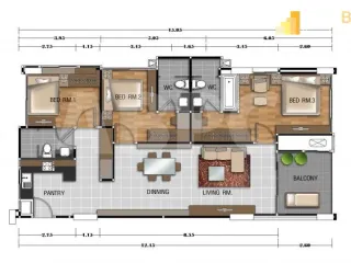 For rent and for sale 3 bedrooms condo in Bang Lamung, Chonburi