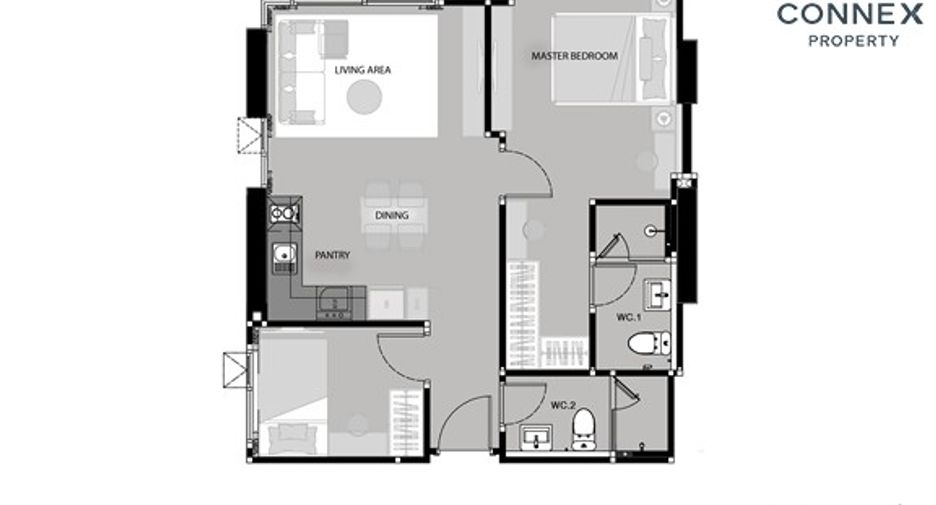 For rent 2 bedrooms condo in Sathon, Bangkok