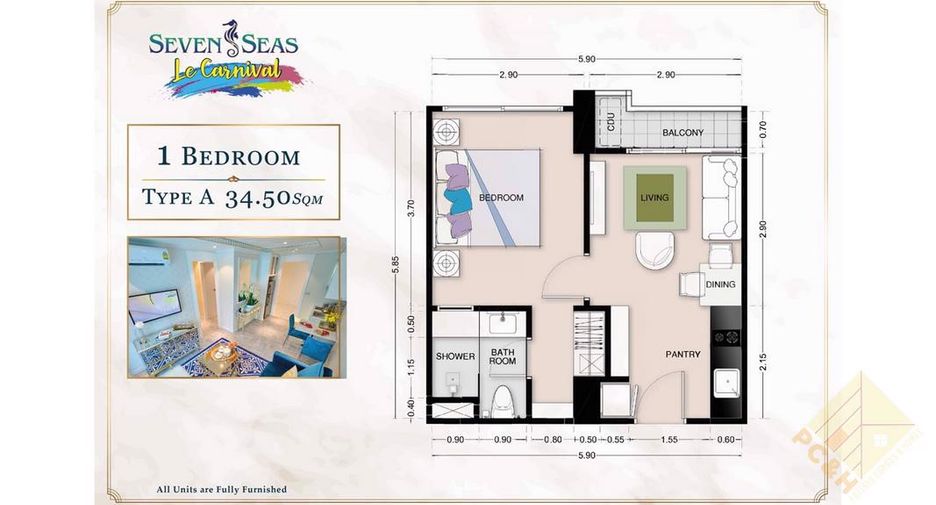 For sale 1 bed condo in Jomtien, Pattaya