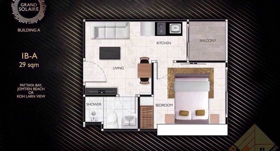 For sale 1 bed condo in South Pattaya, Pattaya