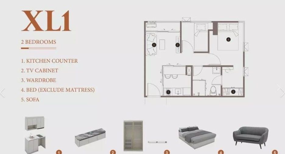For rent 2 bedrooms condo in Bang Na, Bangkok