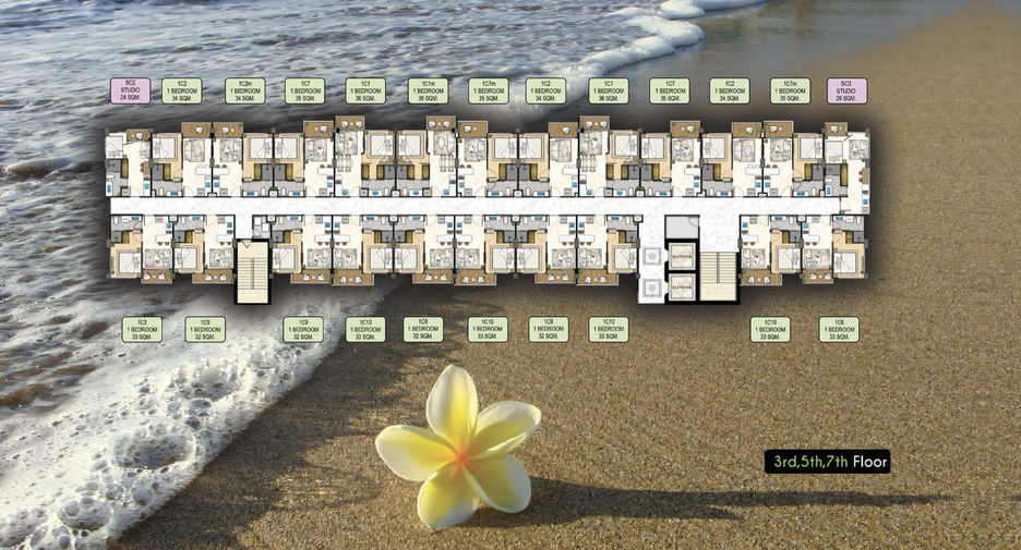出售 1 卧室 公寓 在 Jomtien, 芭提雅