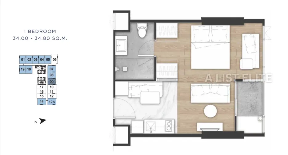 À vendre 1 chambre condo à Bang Lamung, Chonburi