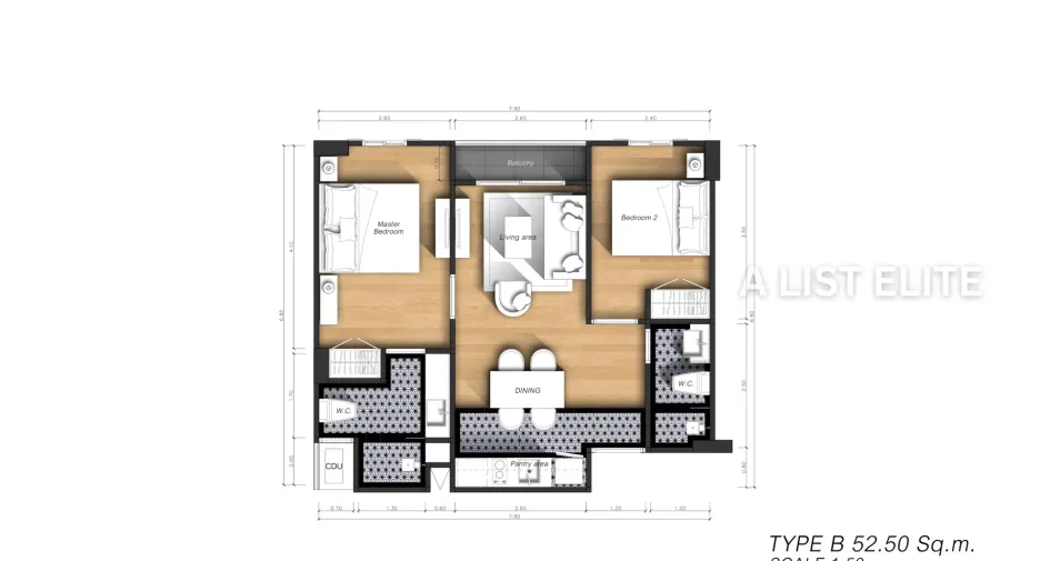 À vendre 2 chambres condo à Jomtien, Pattaya