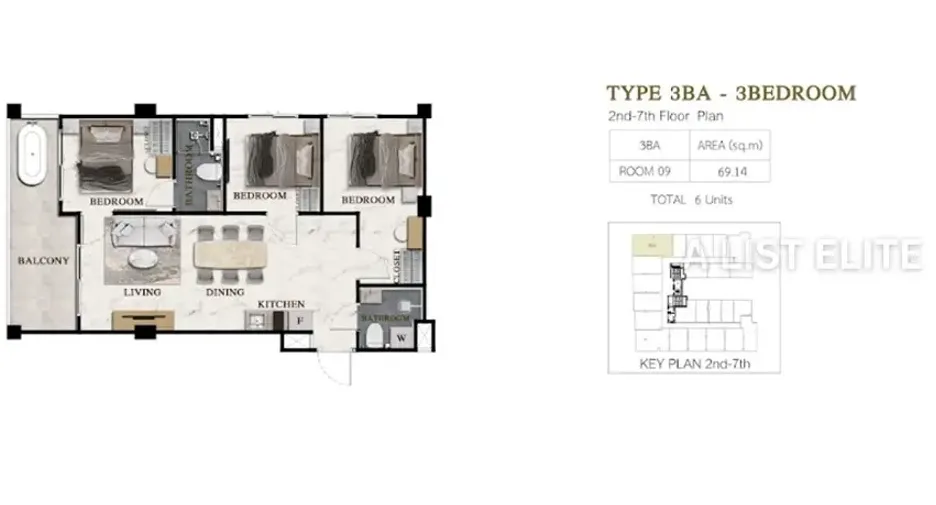 Wohnung zum Kauf mit 3 Zimmer in Bang Lamung, Chonburi