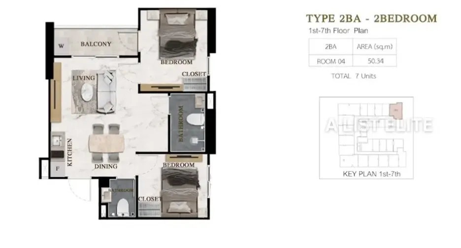 Wohnung zum Kauf mit 2 Zimmer in Bang Lamung, Chonburi