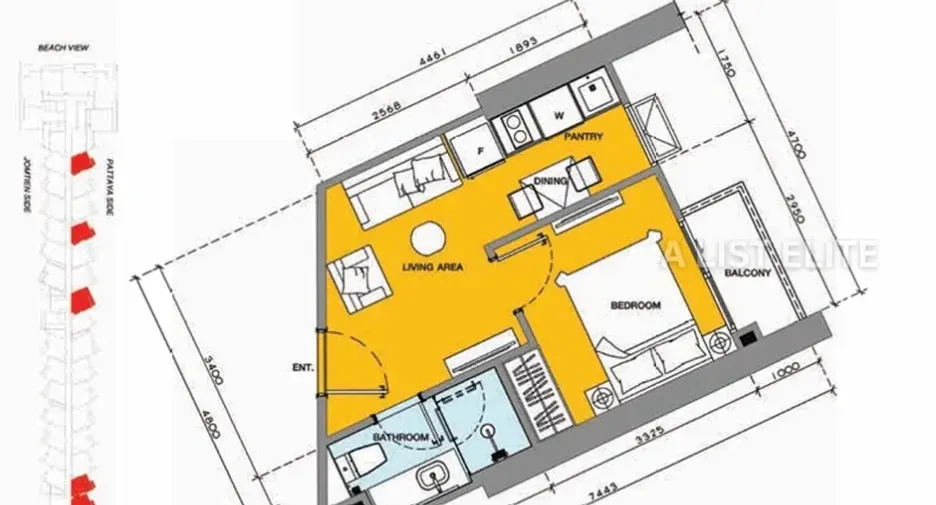 Condo en venta de 1 habitaciones 