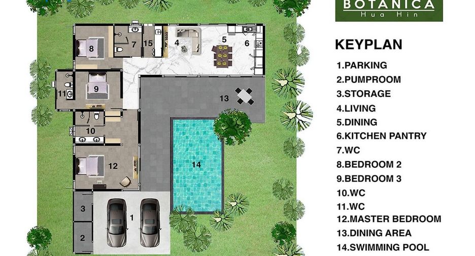 Villa zum Kauf mit Studio in Hua Hin, Prachuap Khiri Khan