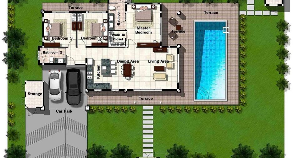 À vendre 3 chambres villa à Hua Hin, Prachuap Khiri Khan