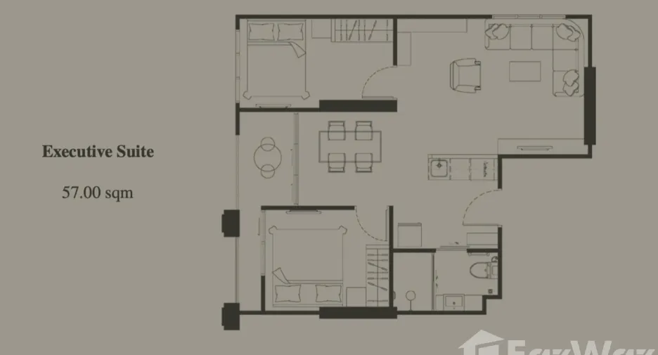 Wohnung zum Kauf mit 2 Zimmer in Jomtien, Pattaya