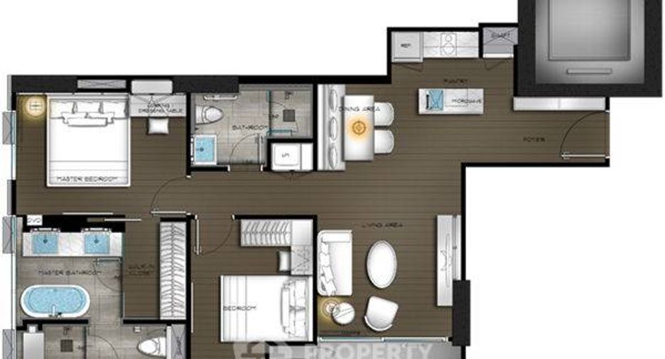 For rent 2 bedrooms condo in Sathon, Bangkok