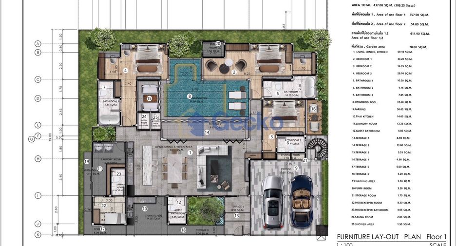 For sale 3 bedrooms house in Bang Lamung, Chonburi