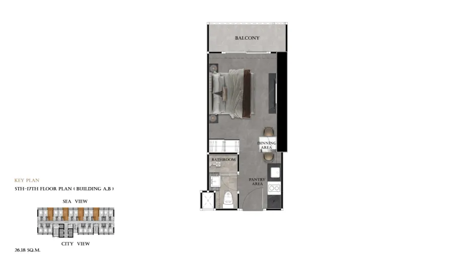 À vendre studio condo à Bang Lamung, Chonburi