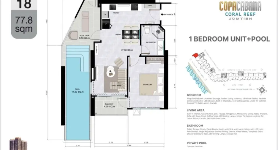 For sale 1 bed condo in Jomtien, Pattaya