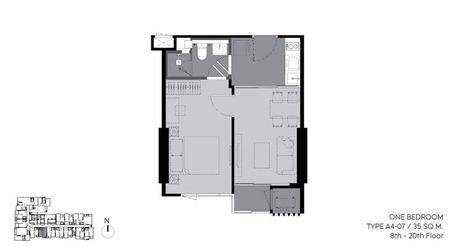 À louer 1 chambre condo à Watthana, Bangkok