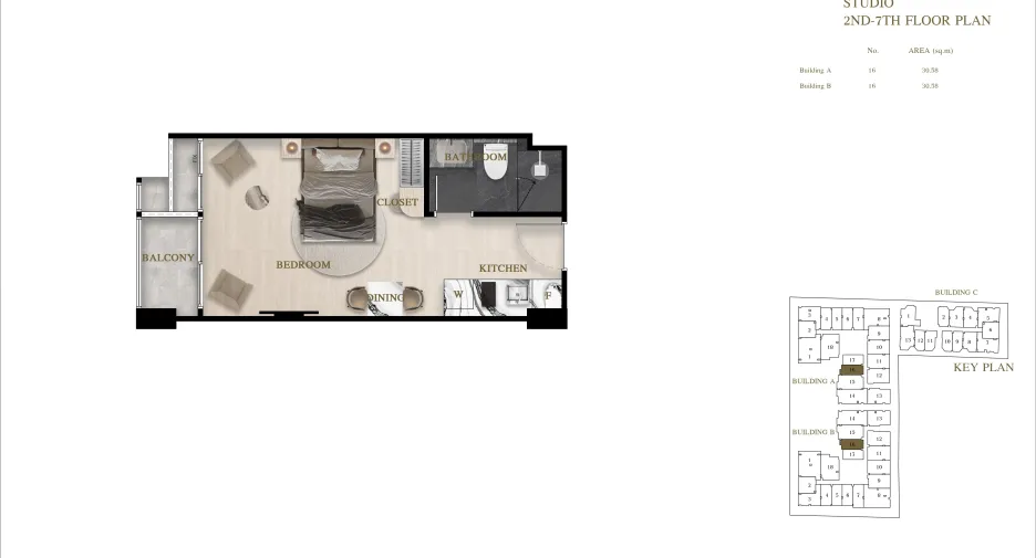 For sale studio condo in Bang Lamung, Chonburi