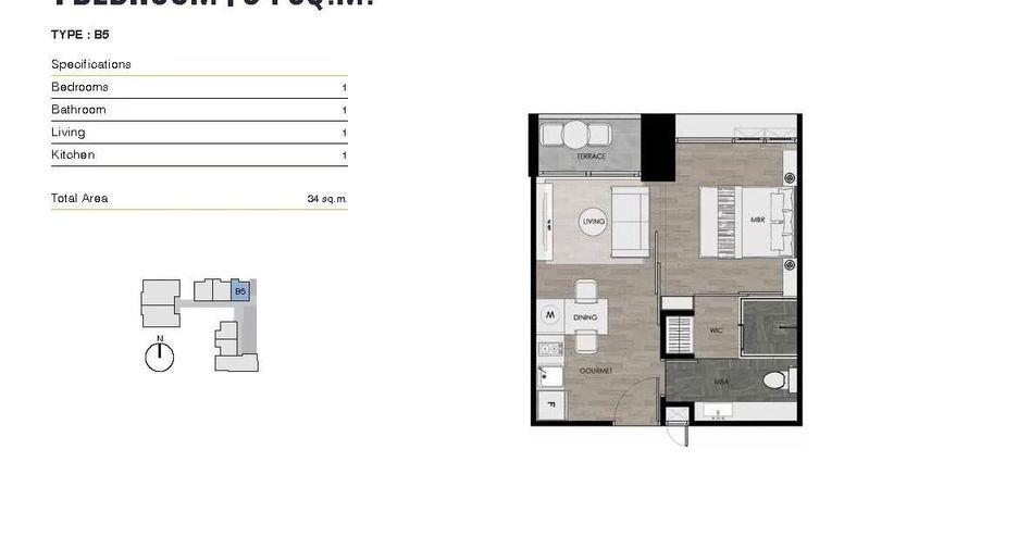 Wohnung zum Kauf mit 1 Zimmer in Bang Lamung, Chonburi