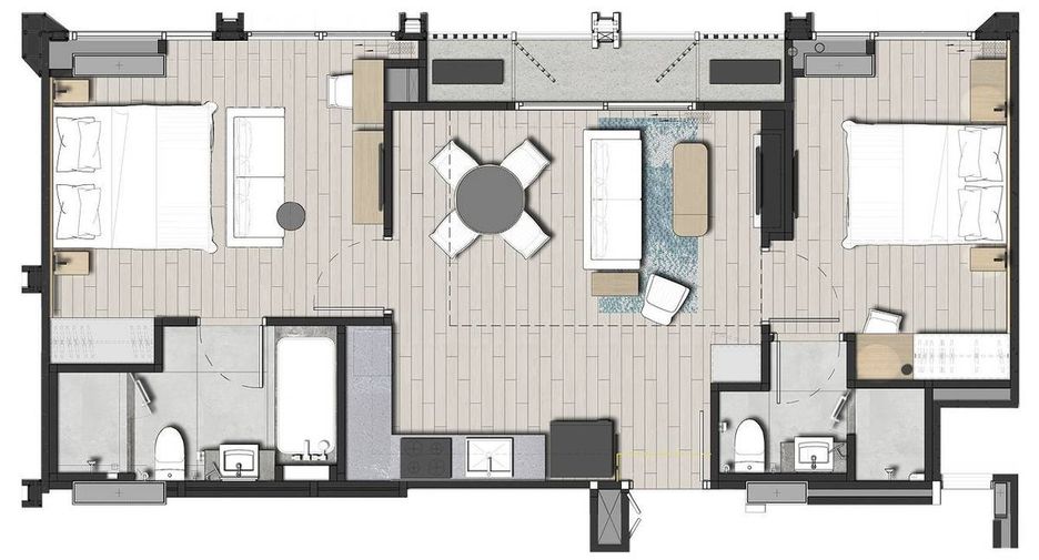 À louer 2 chambres appartement à Pathum Wan, Bangkok