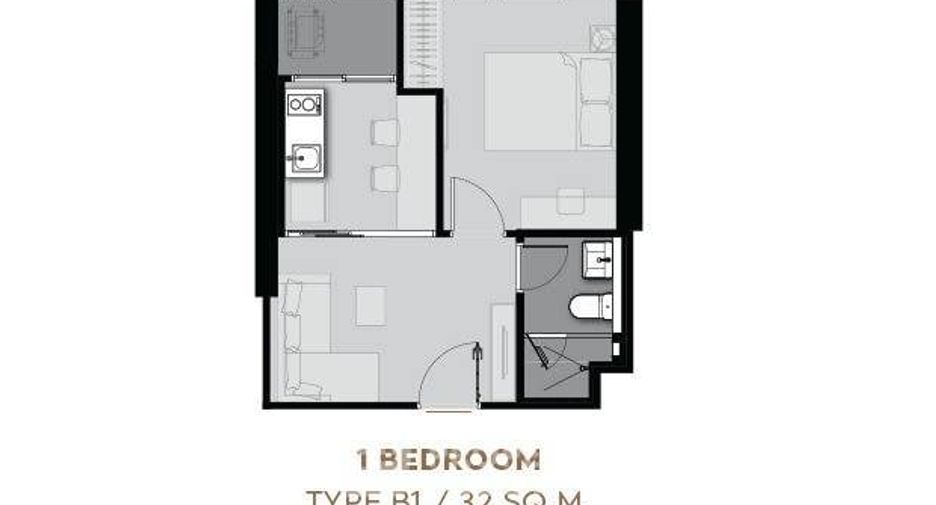 À louer 1 chambre condo à Huai Khwang, Bangkok