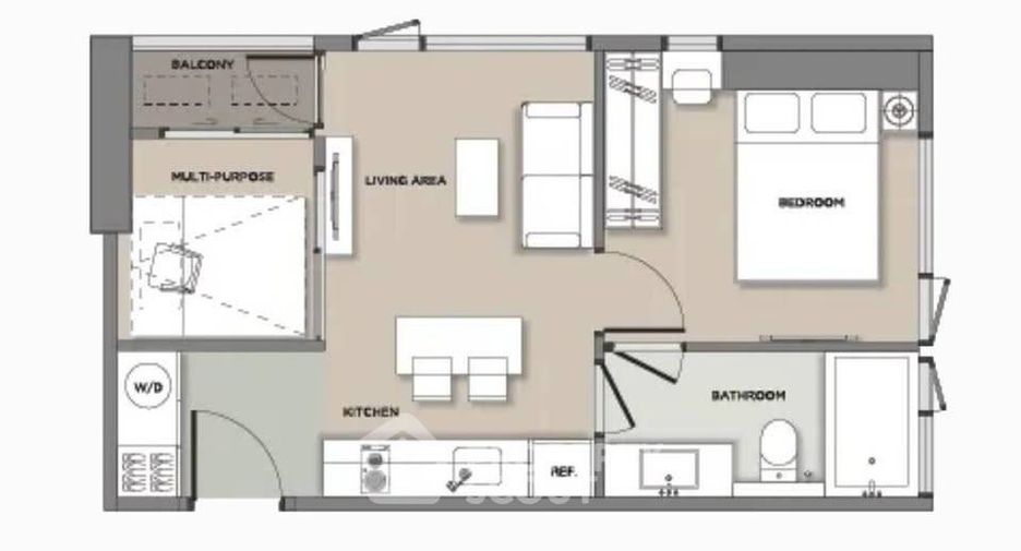 À vendre 1 chambre condo à Watthana, Bangkok