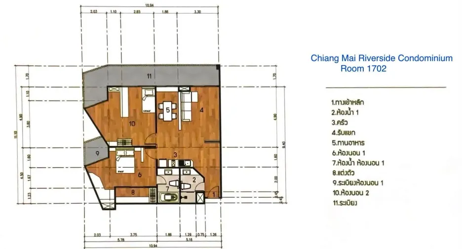 For rent 2 ベッドルーム condo in Mueang Chiang Mai, Chiang Mai