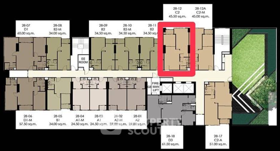 Wohnung zur Miete mit 1 Zimmer in Phaya Thai, Bangkok