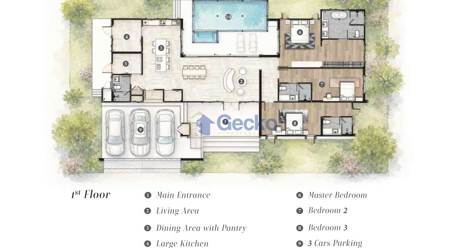 For sale 3 bedrooms house in Bang Lamung, Chonburi