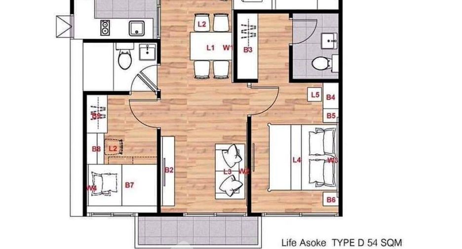 Wohnung zur Miete mit 2 Zimmer in Watthana, Bangkok