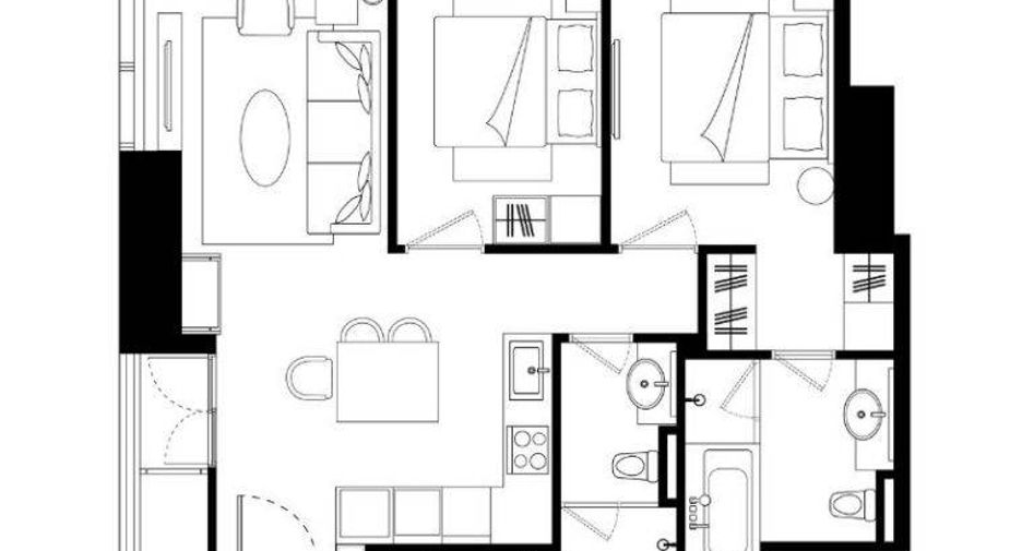 Condo en alquiler de 2 habitaciones en Khlong Toei, Bangkok