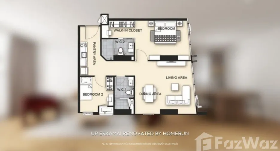 Wohnung zum Kauf mit 2 Zimmer in Watthana, Bangkok