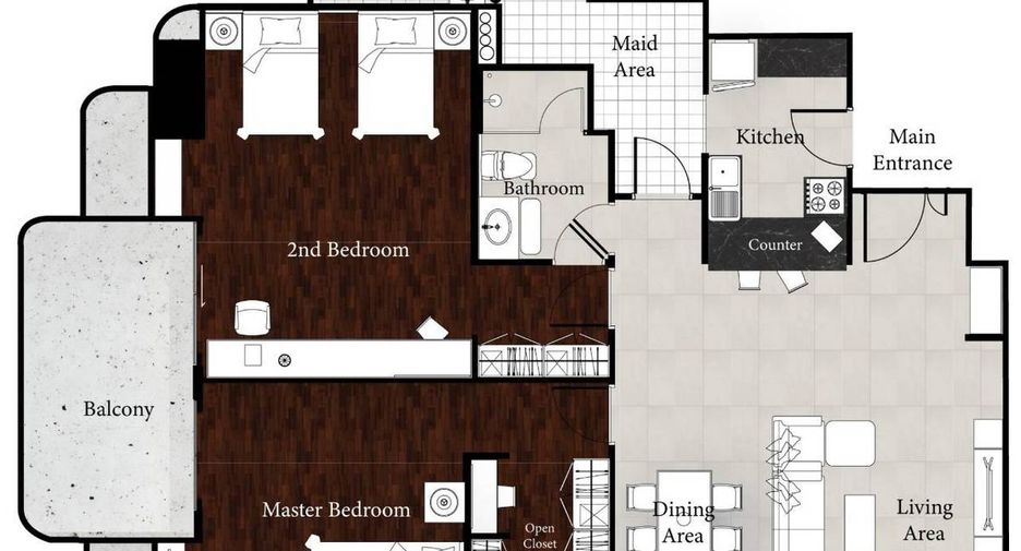 Apartamento en alquiler de 2 habitaciones en Watthana, Bangkok