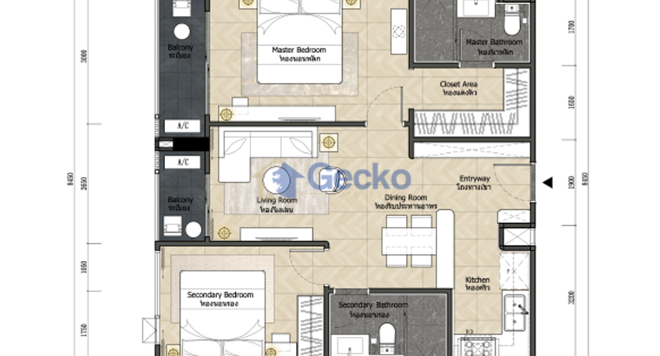 For sale 2 bedrooms condo in Bang Lamung, Chonburi