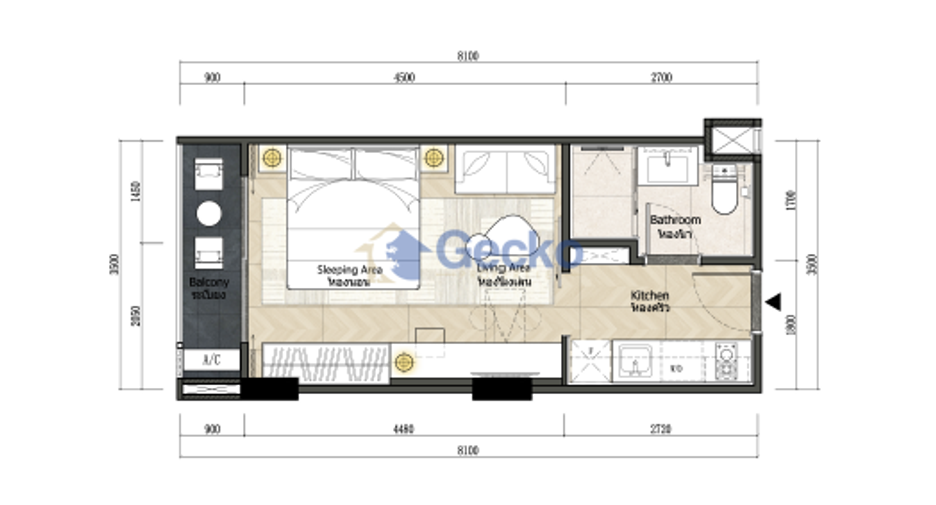 For sale 1 bed condo in Bang Lamung, Chonburi