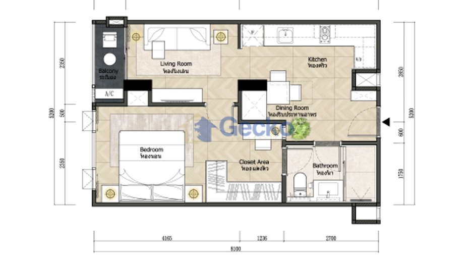 For sale 1 bed condo in Bang Lamung, Chonburi