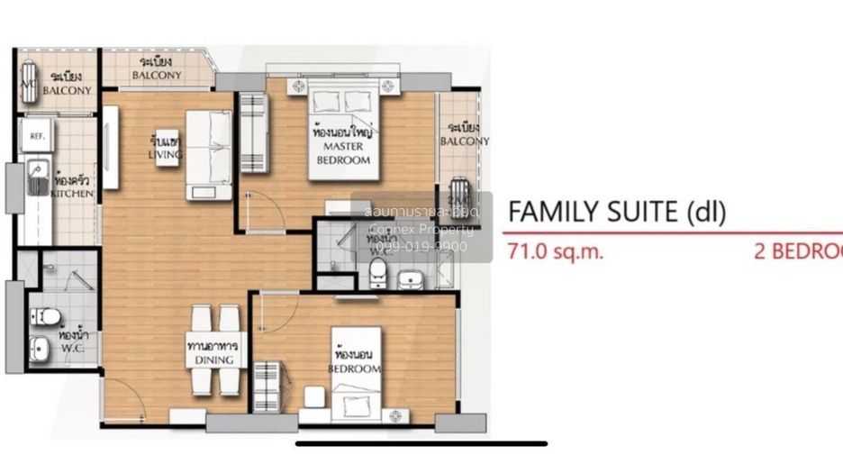 Condo en alquiler de 2 habitaciones en Pak Kret, Nonthaburi