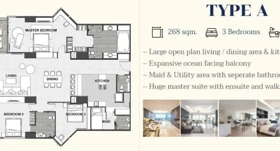 For sale 3 bedrooms condo in Jomtien, Pattaya