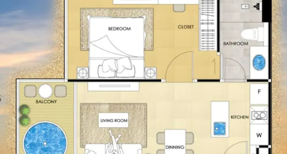 For sale 1 bed condo in Jomtien, Pattaya
