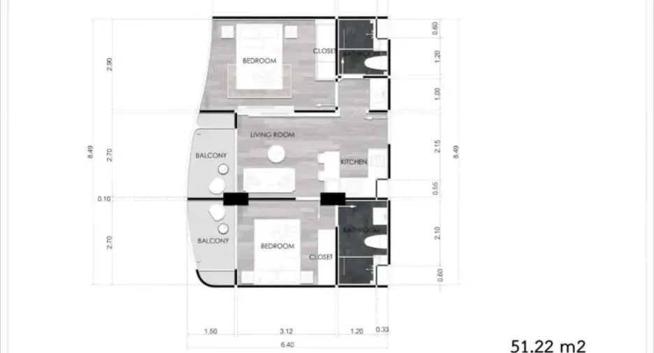 À vendre 2 chambres condo à Na Jomtien, Pattaya