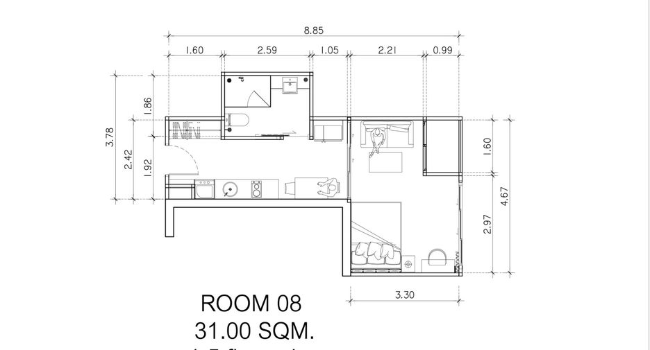 Condo en venta de 2 habitaciones en Bang Lamung, Chonburi
