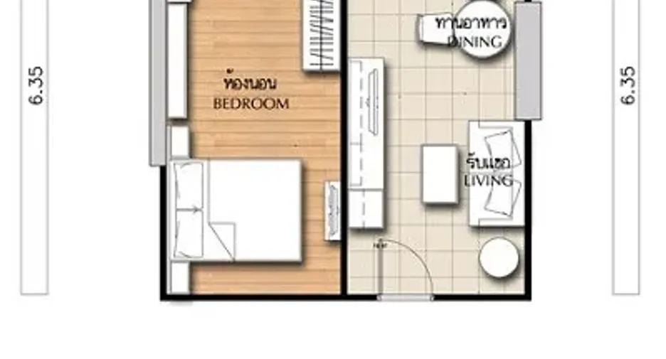 Wohnung zum Kauf mit 1 Zimmer in Chatuchak, Bangkok