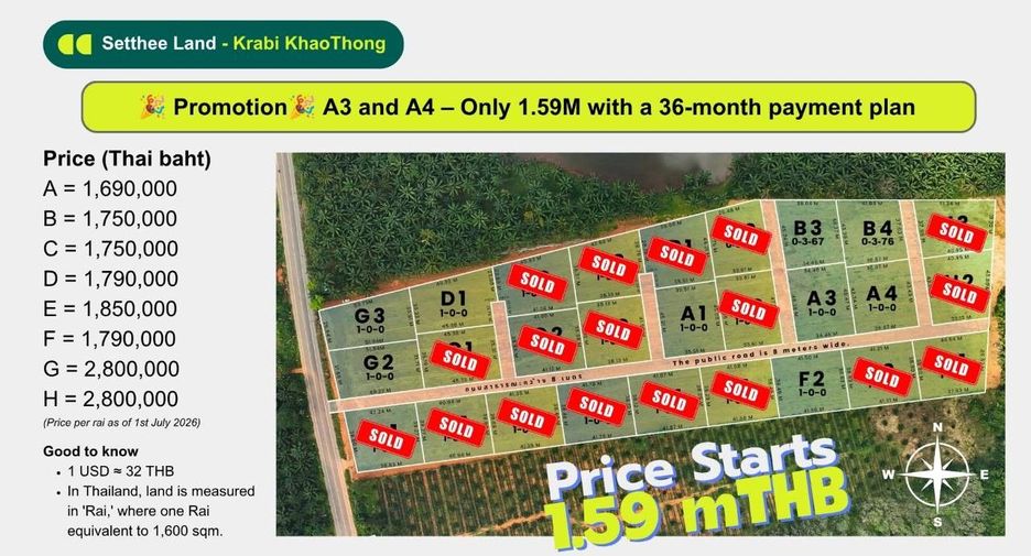For sale land in Mueang Krabi, Krabi