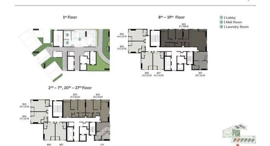 Wohnung zum Kauf mit 3 Zimmer in Huai Khwang, Bangkok