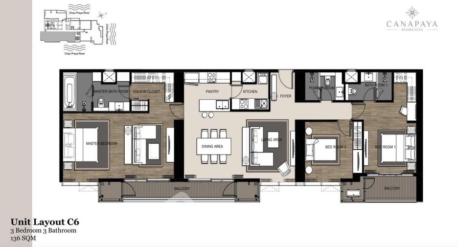 Wohnung zur Miete und zum Kauf mit 3 Zimmer in Bang Kho Laem, Bangkok